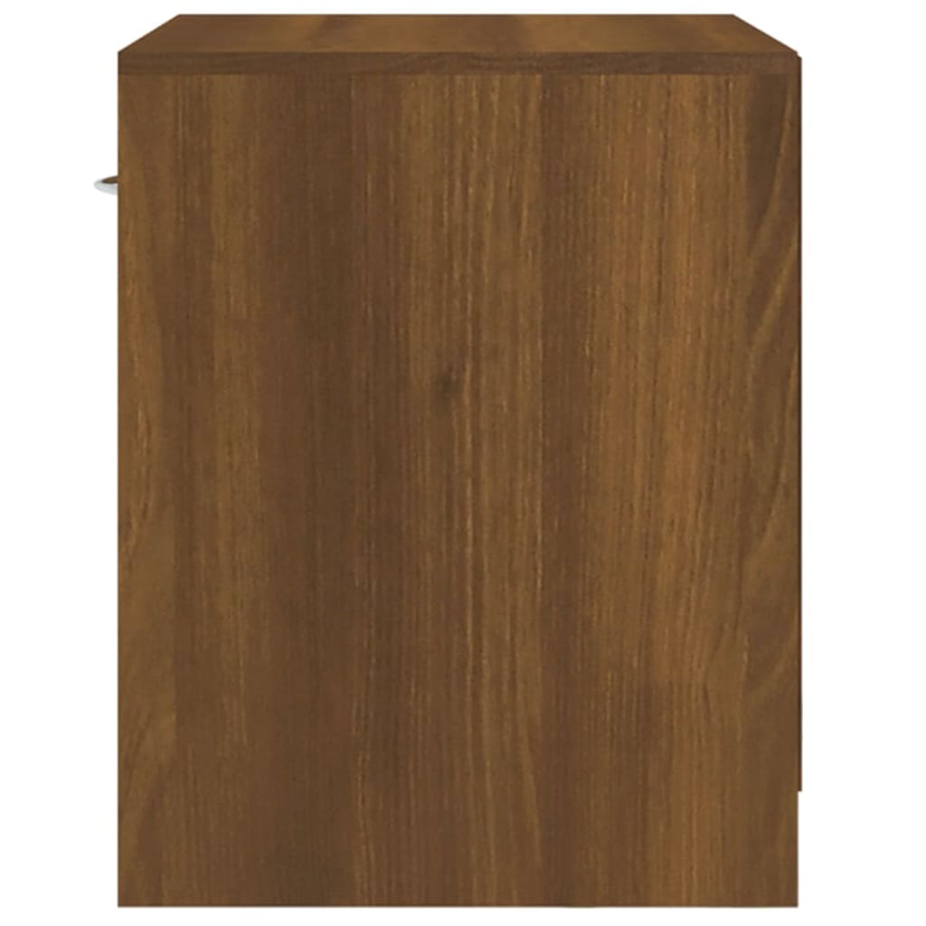 Bedside Cabinets 2 pcs with Drawer Brown Oak