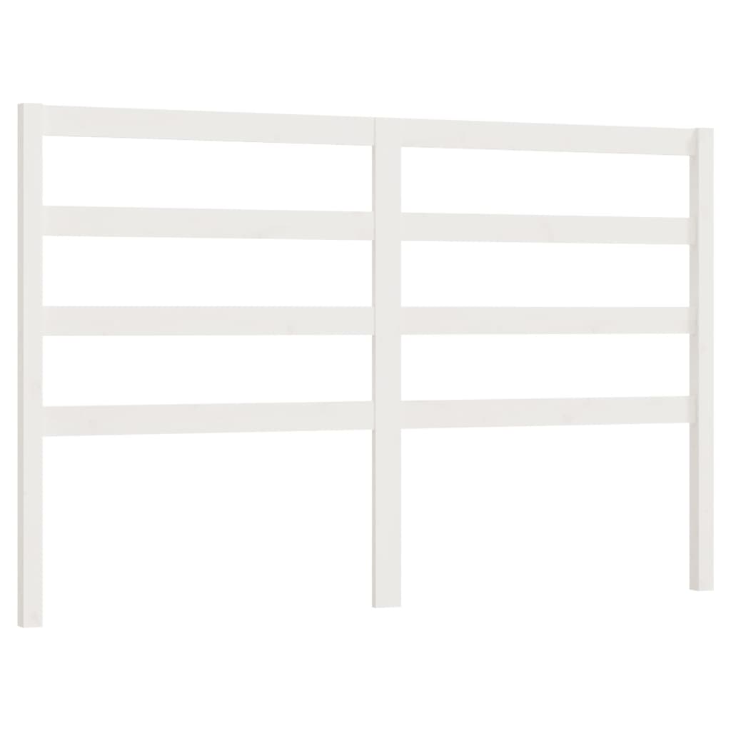 Bed Headboard White 141x4x100 cm Solid Wood Pine