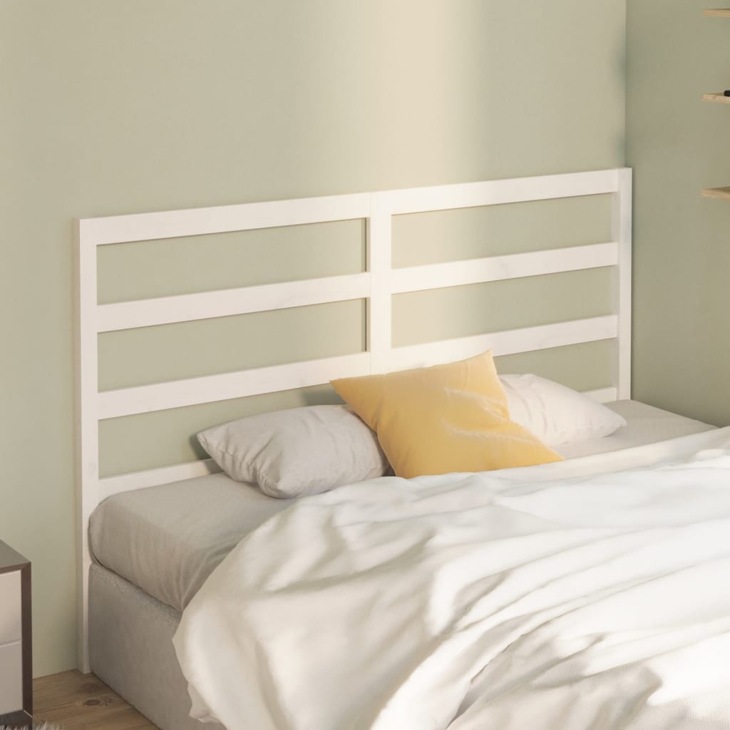 Bed Headboard White 141x4x100 cm Solid Wood Pine