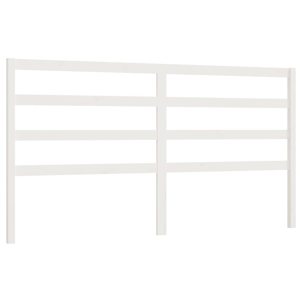 Bed Headboard White 186x4x100 cm Solid Wood Pine