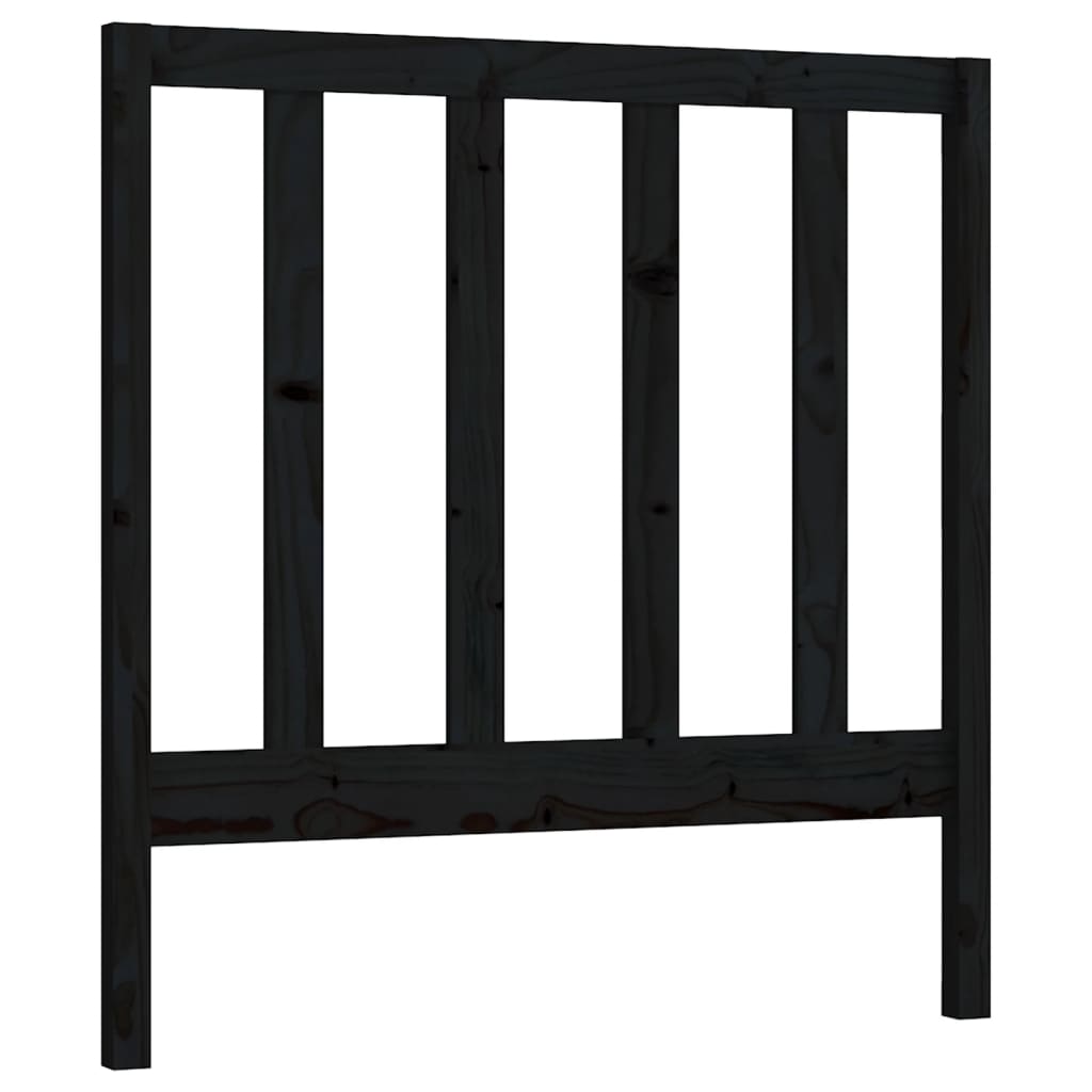 Bed Headboard Black 96x4x100 cm Solid Wood Pine