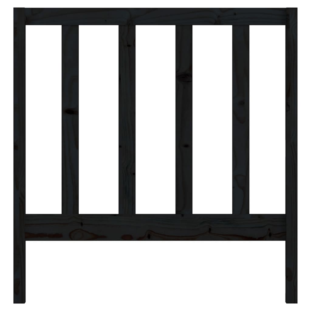 Bed Headboard Black 96x4x100 cm Solid Wood Pine