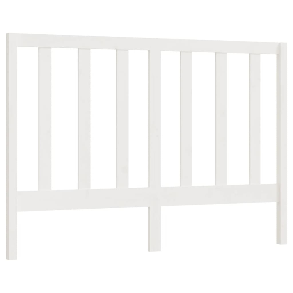 Bed Headboard White 141x4x100 cm Solid Wood Pine