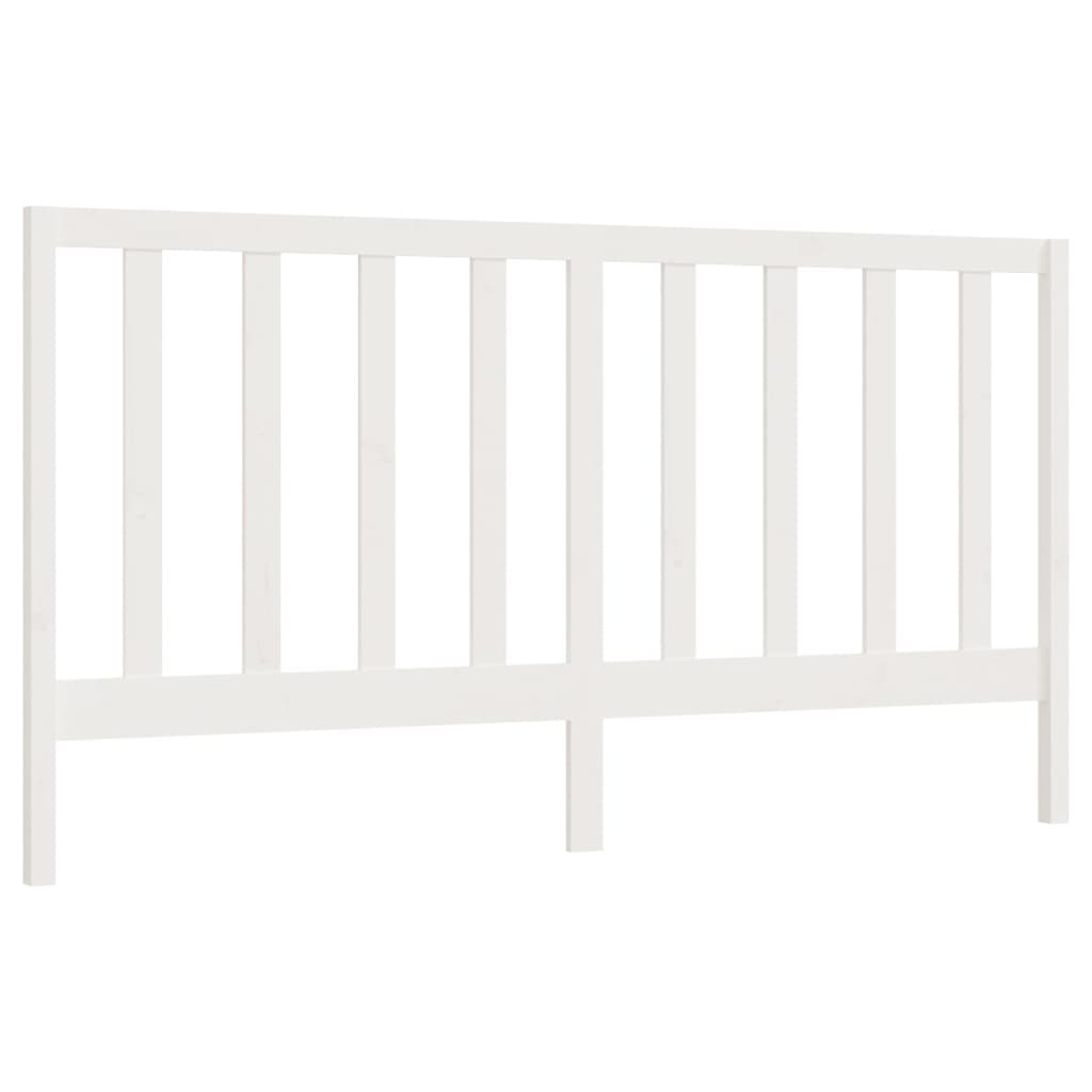 Bed Headboard White 186x4x100 cm Solid Wood Pine