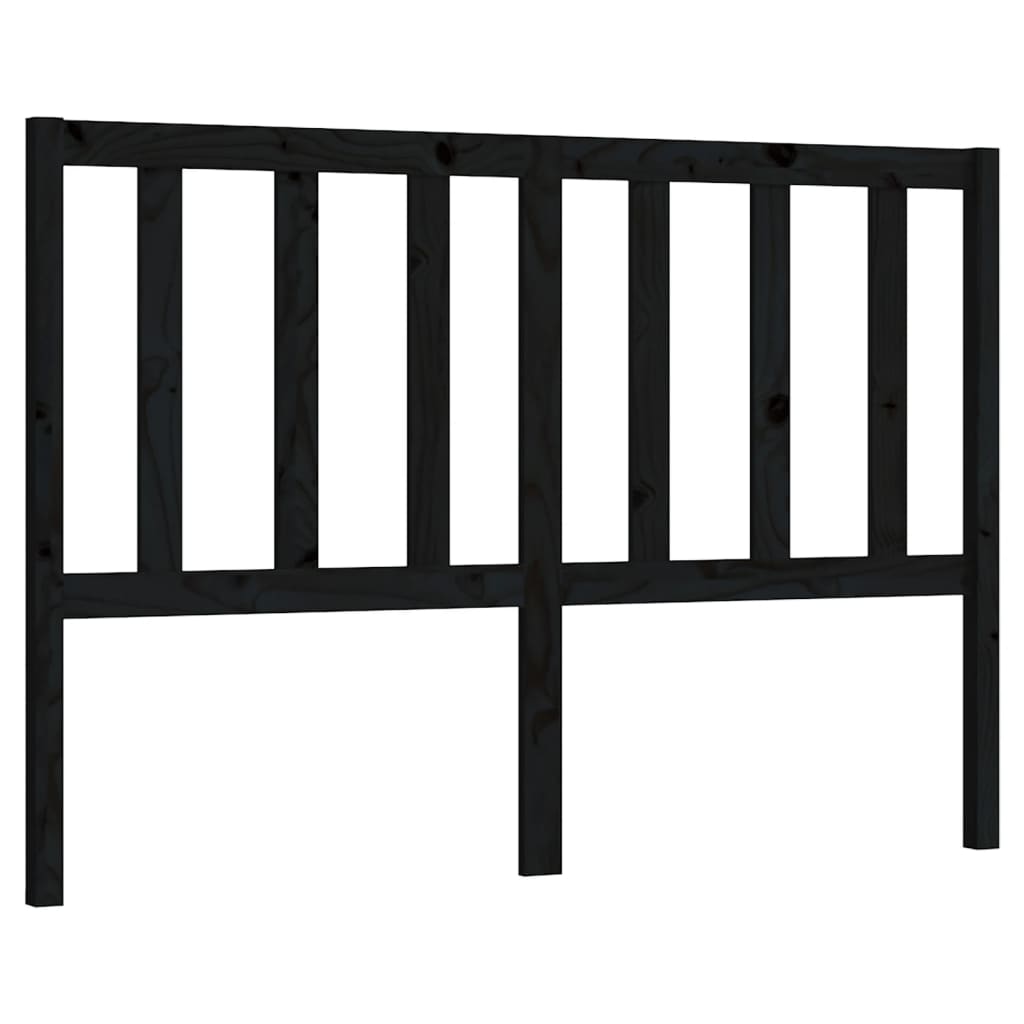 Bed Headboard Black 156x4x100 cm Solid Wood Pine