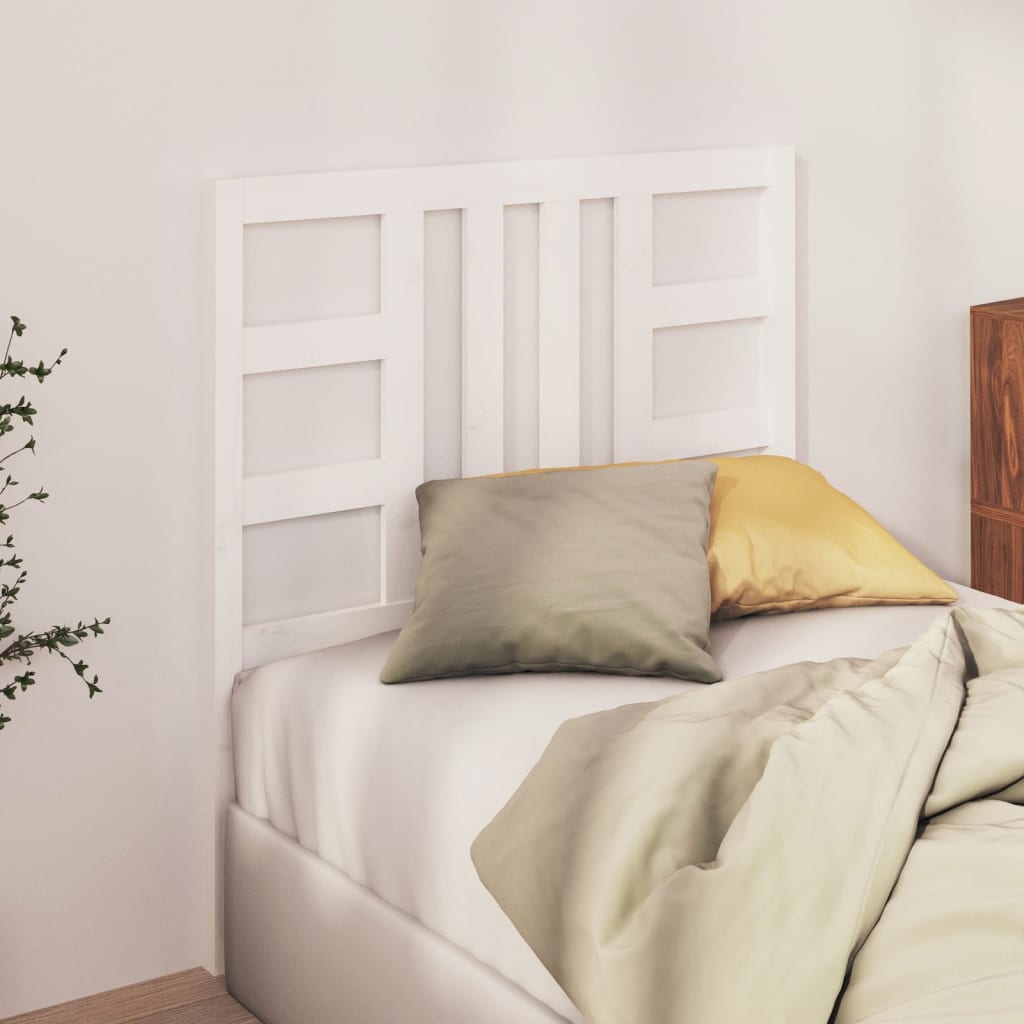 Bed Headboard White 96x4x100 cm Solid Wood Pine