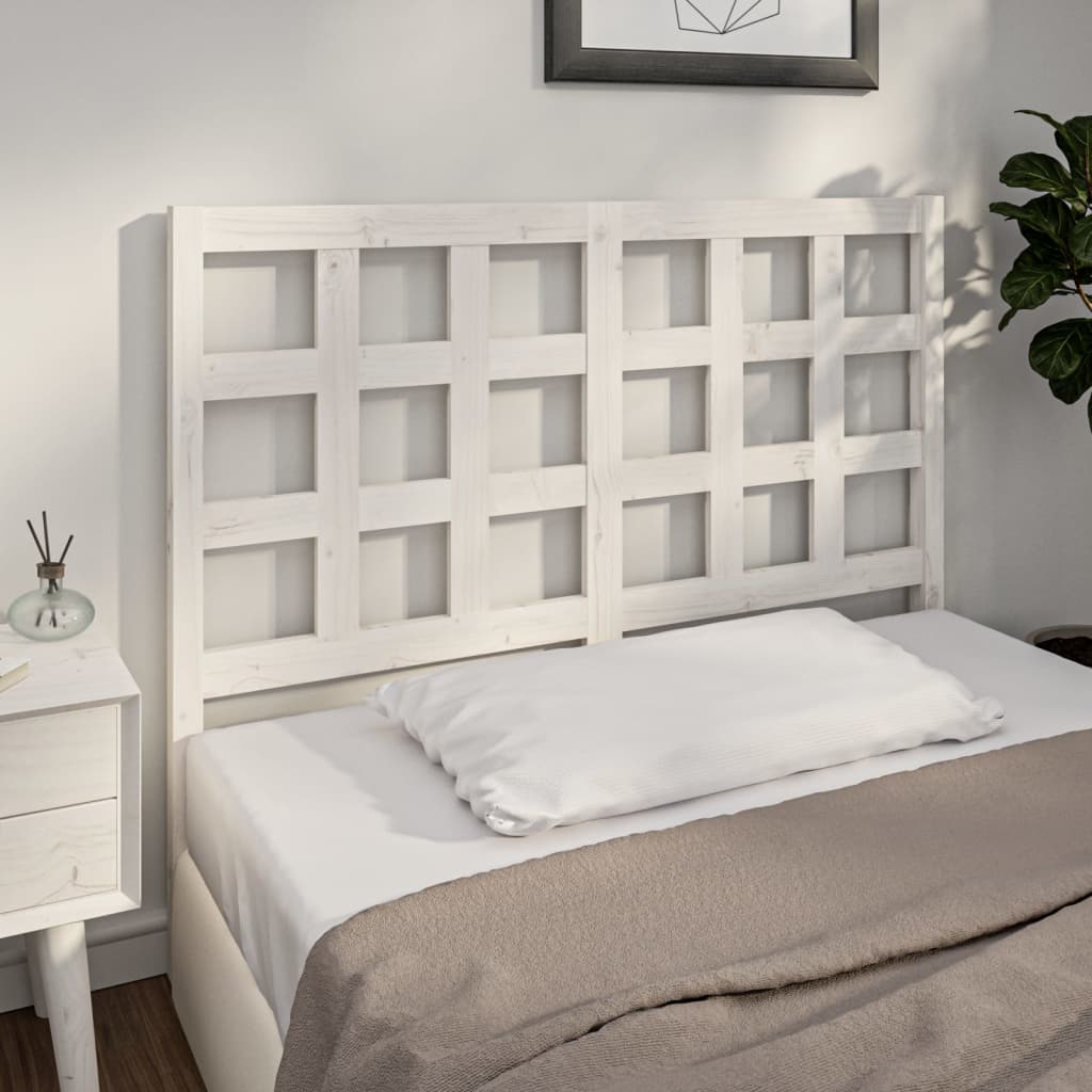 Bed Headboard White 140.5x4x100 cm Solid Wood Pine