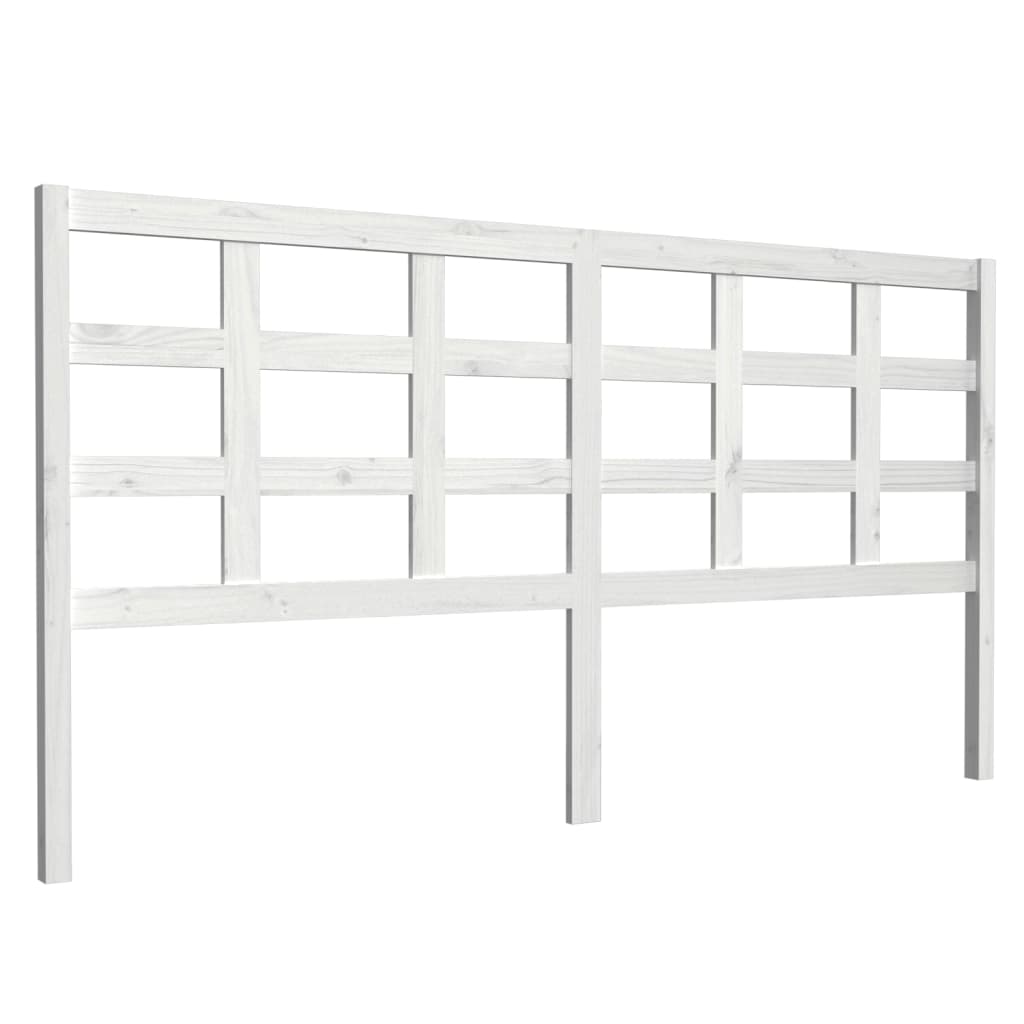 Bed Headboard White 185.5x4x100 cm Solid Wood Pine