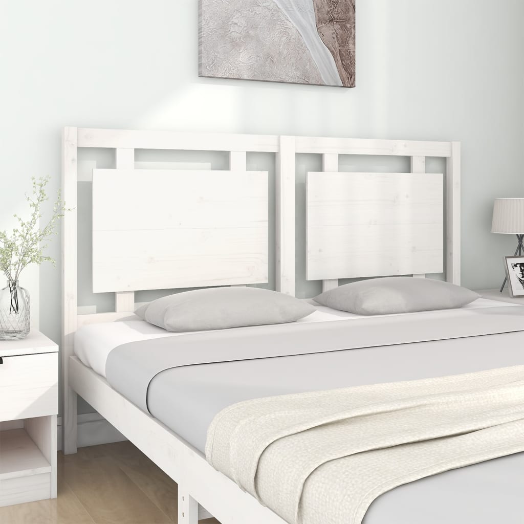 Bed Headboard White 155.5x4x100 cm Solid Wood Pine