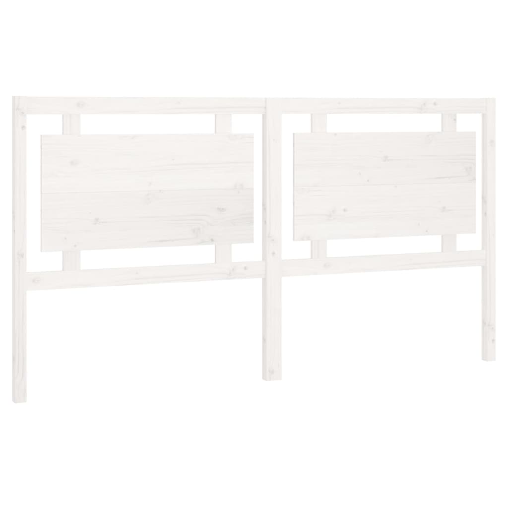 Bed Headboard White 185.5x4x100 cm Solid Wood Pine