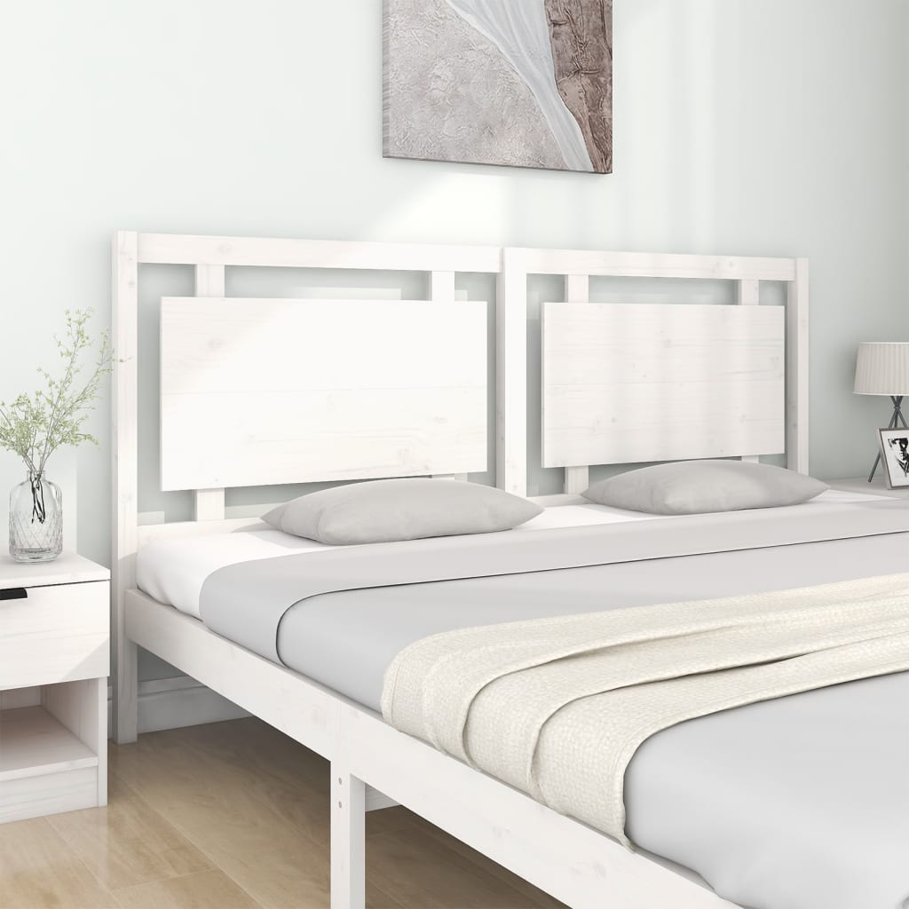 Bed Headboard White 185.5x4x100 cm Solid Wood Pine