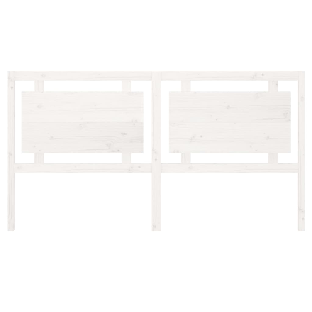 Bed Headboard White 185.5x4x100 cm Solid Wood Pine