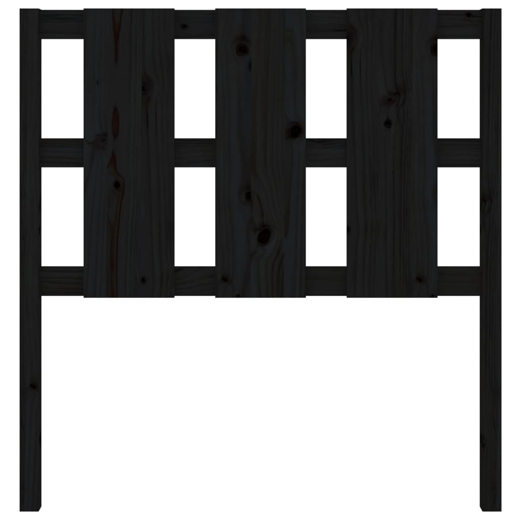 Bed Headboard Black 95.5x4x100 cm Solid Wood Pine