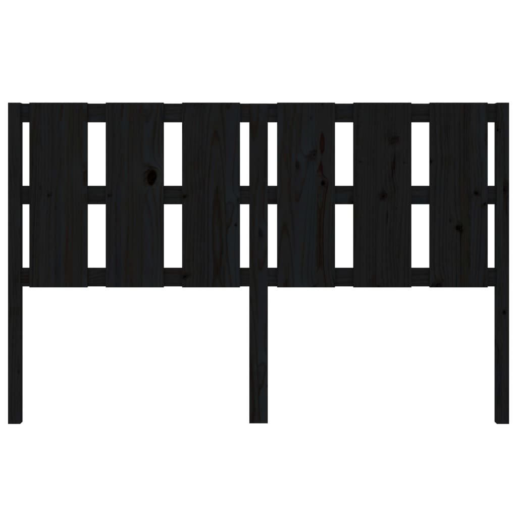 Bed Headboard Black 155.5x4x100 cm Solid Wood Pine