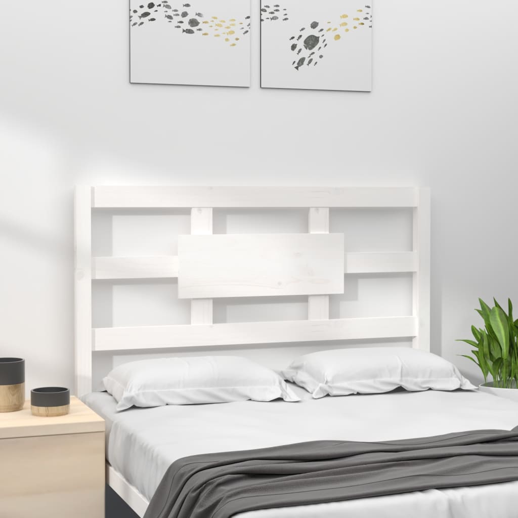 Bed Headboard White 95.5x4x100 cm Solid Wood Pine