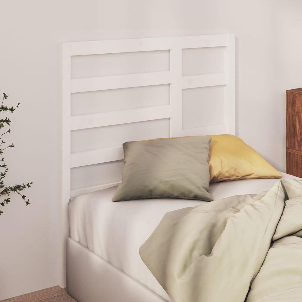 Bed Headboard White 96x4x104 cm Solid Wood Pine