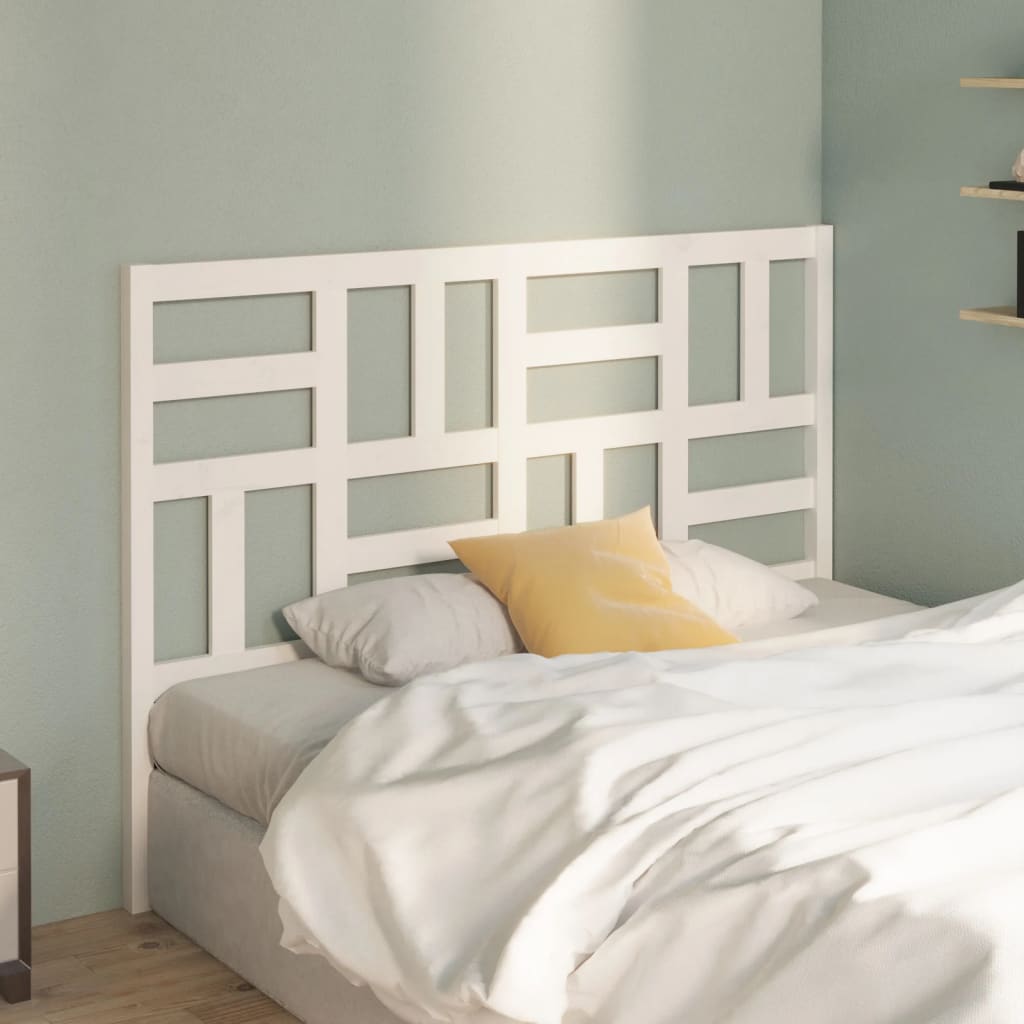 Bed Headboard White 141x4x104 cm Solid Wood Pine