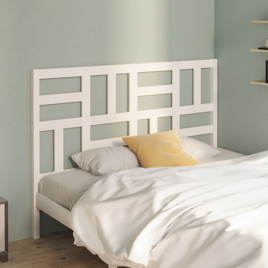 Bed Headboard White 141x4x104 cm Solid Wood Pine