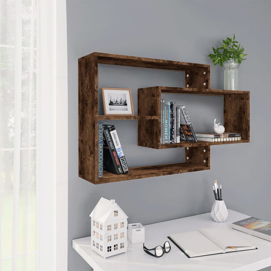 Wall Shelf Smoked Oak 104x20x58.5 cm Engineered Wood