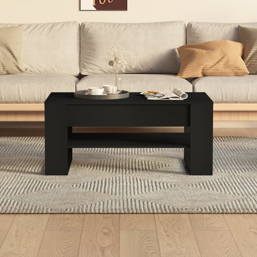 Coffee Table Black 102x55x45 cm Engineered Wood