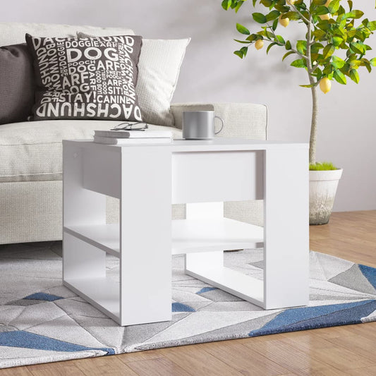 Coffee Table White 55.5x55x45 cm Engineered Wood