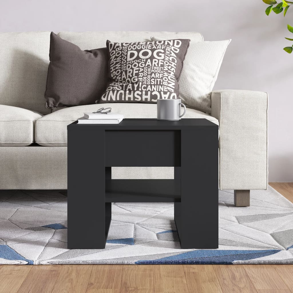 Coffee Table Black 55.5x55x45 cm Engineered Wood