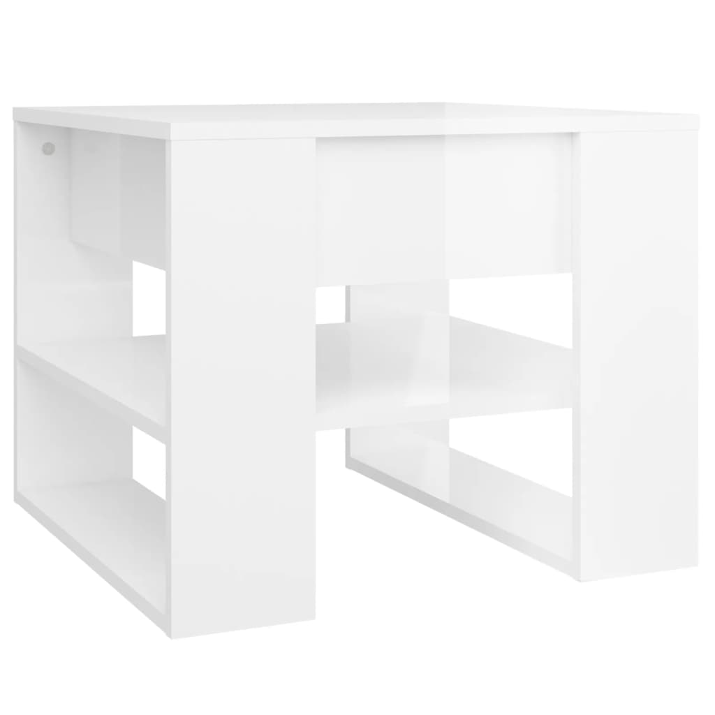 Coffee Table High Gloss White 55.5x55x45 cm Engineered Wood