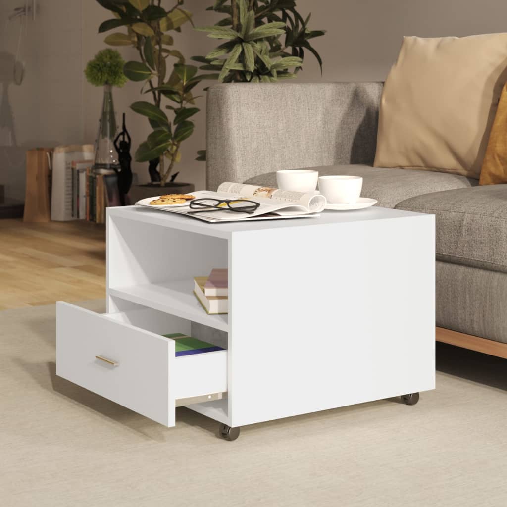 Coffee Table White 55x55x40 cm Engineered Wood