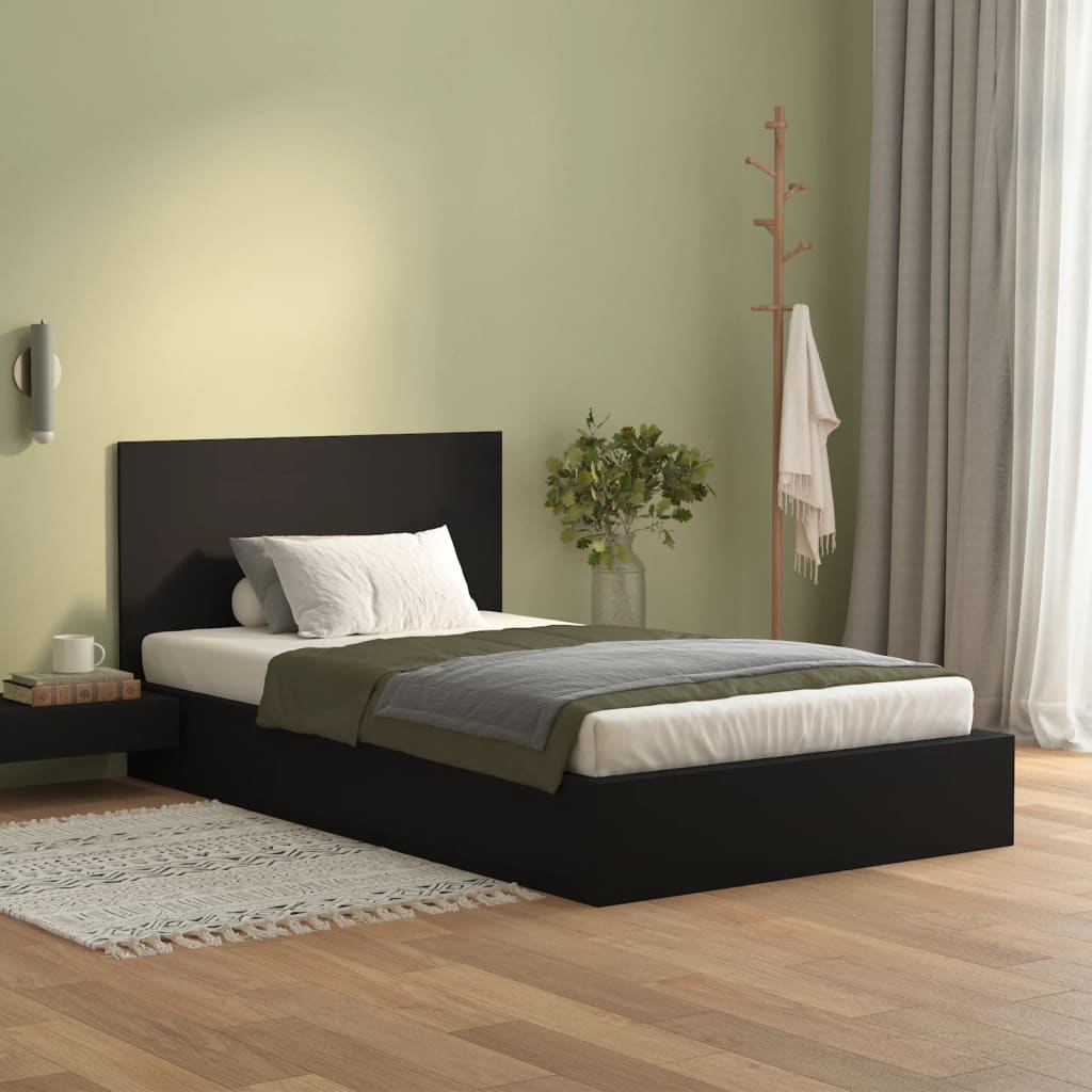 Bed Headboard Black 120x1.5x80 cm Engineered Wood