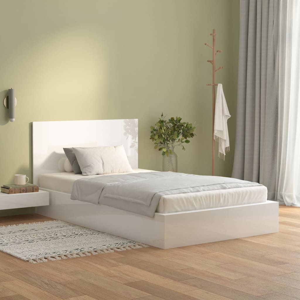 Bed Headboard High Gloss White 120x1.5x80 cm Engineered Wood