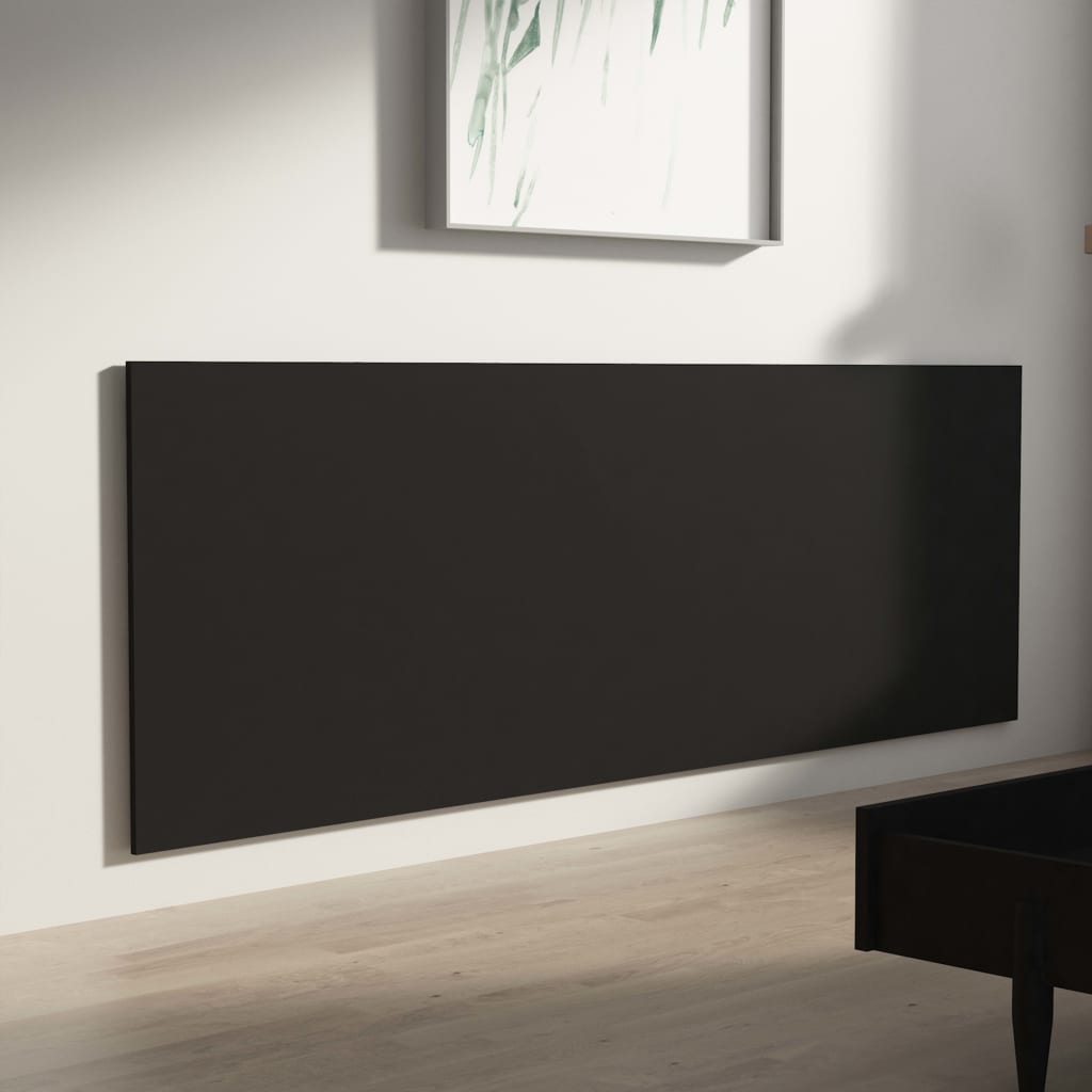 Wall Headboard Black 240x1.5x80 cm Engineered Wood