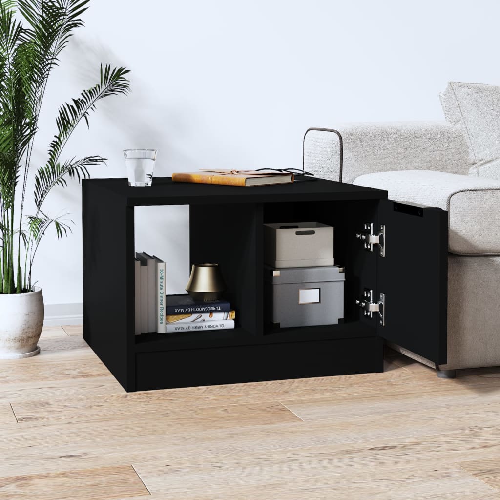 Coffee Table Black 50x50x36 cm Engineered Wood