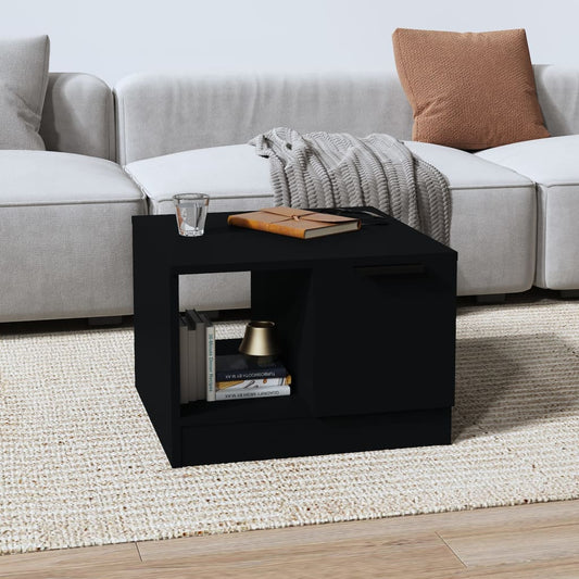 Coffee Table Black 50x50x36 cm Engineered Wood