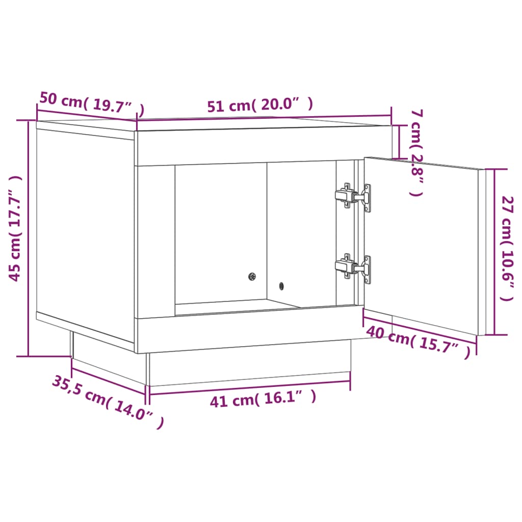 Coffee Table White 51x50x45 cm Engineered Wood