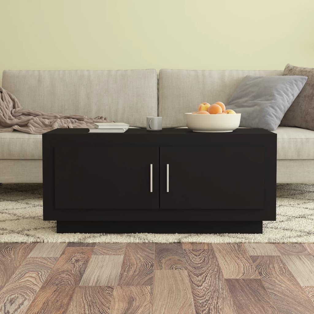 Coffee Table Black 102x50x45 cm Engineered Wood