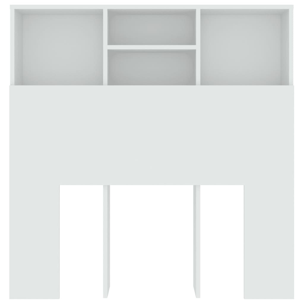 Headboard Cabinet White 100x19x103.5 cm