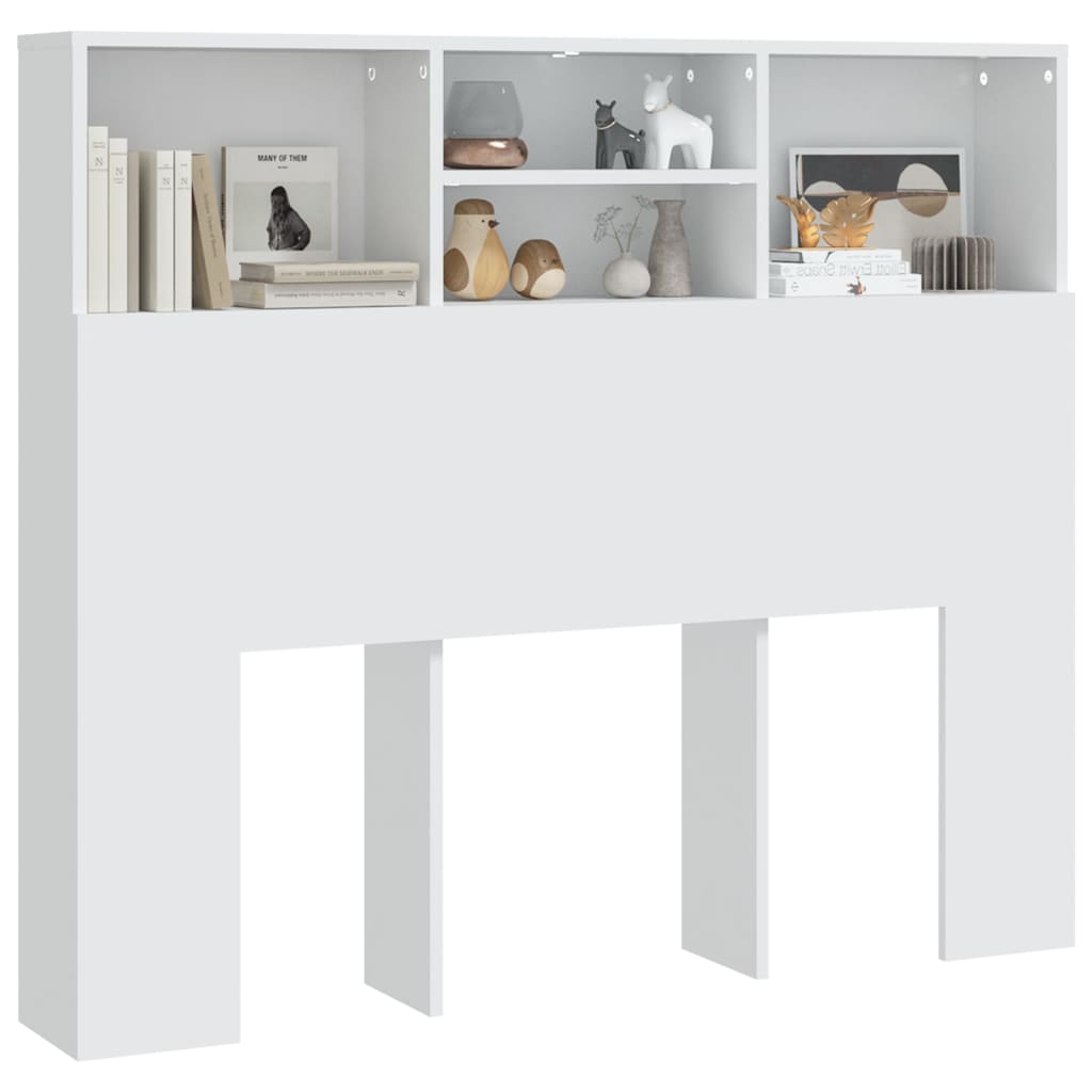 Headboard Cabinet White 120x19x103.5 cm