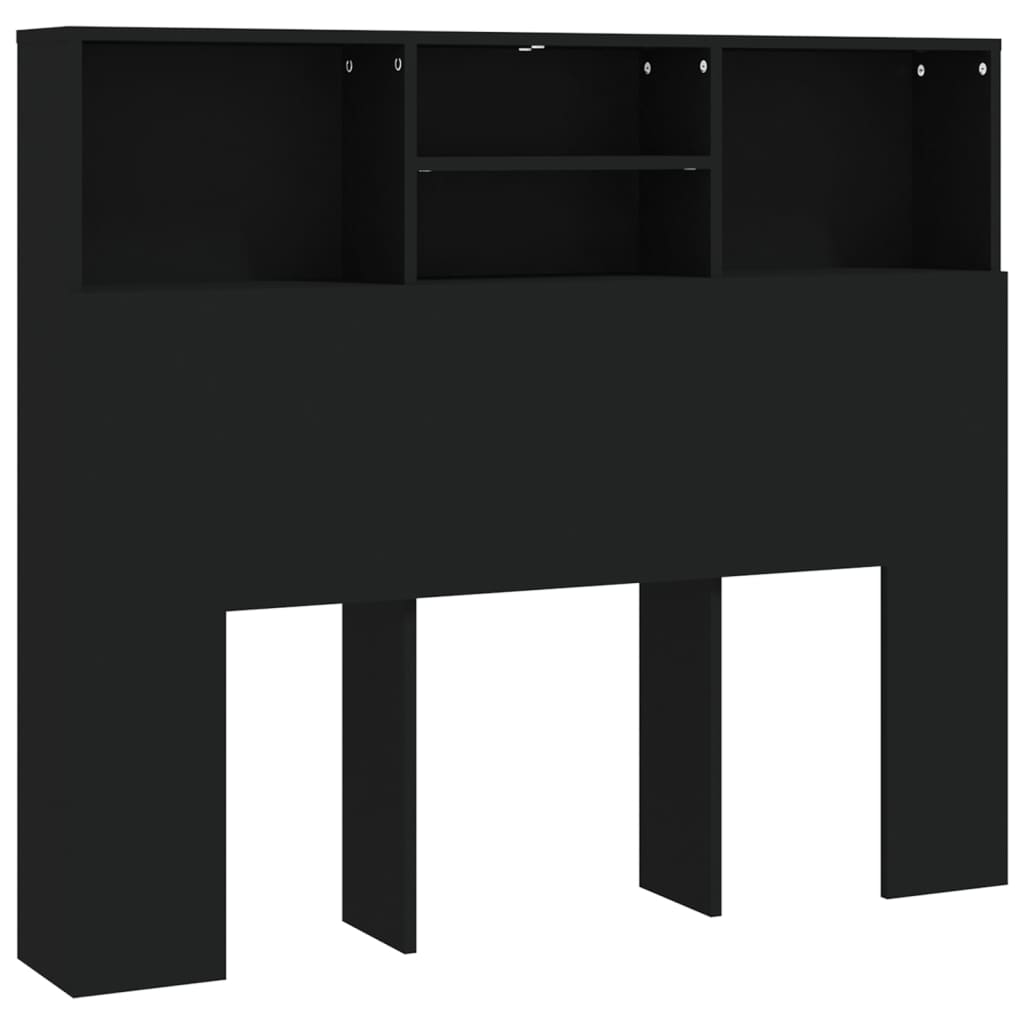 Headboard Cabinet Black 120x19x103.5 cm