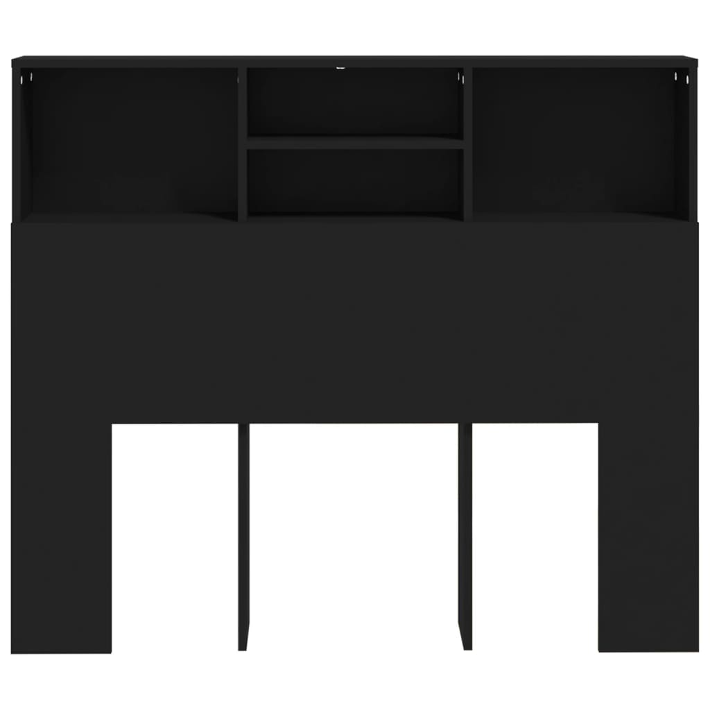 Headboard Cabinet Black 120x19x103.5 cm