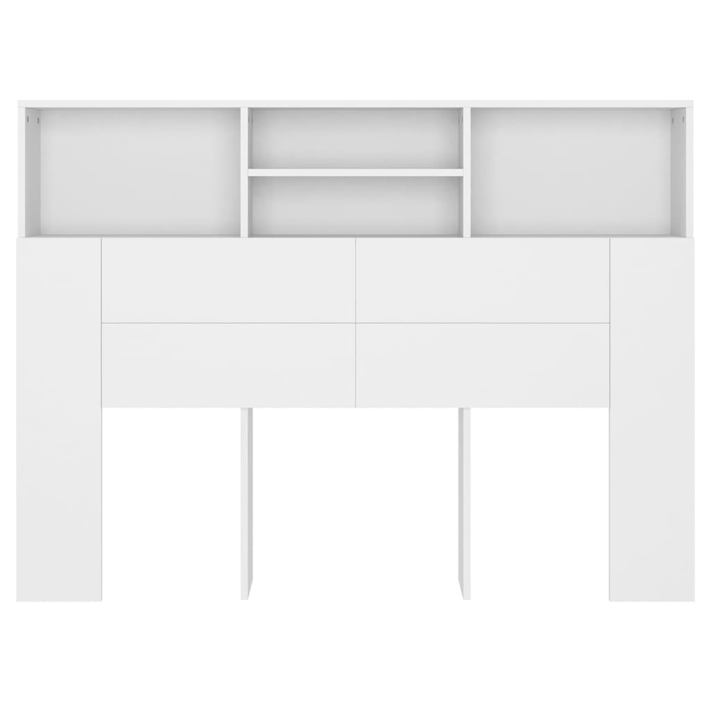 Headboard Cabinet White 140x19x103.5 cm