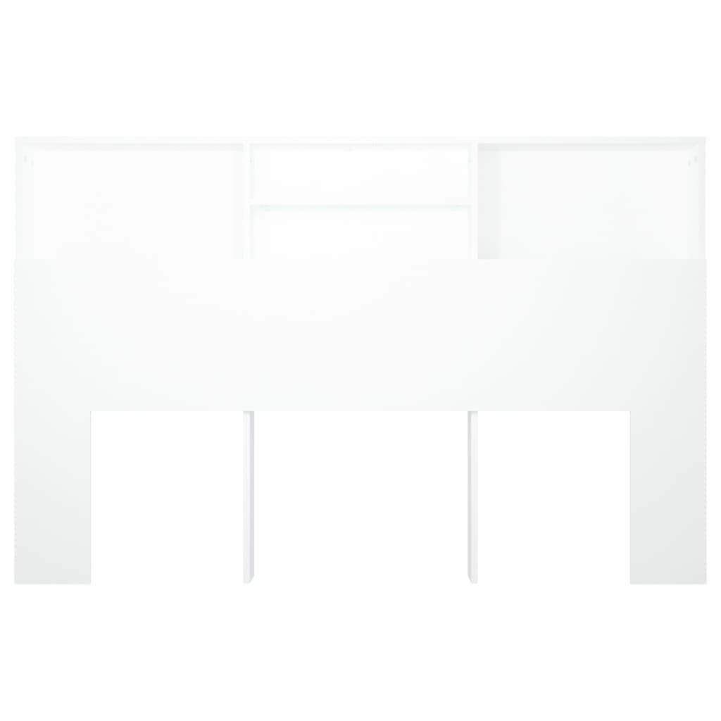 Headboard Cabinet White 160x19x103.5 cm