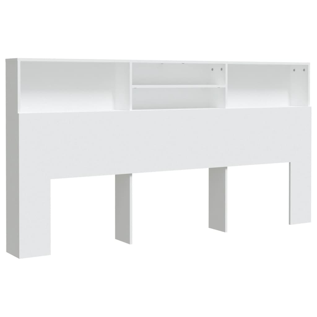 Headboard Cabinet White 200x19x103.5 cm