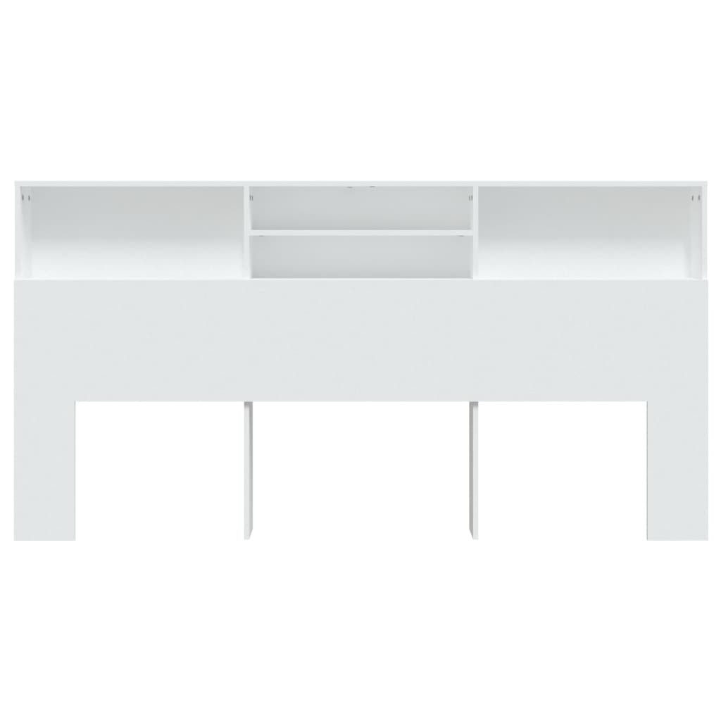 Headboard Cabinet White 200x19x103.5 cm