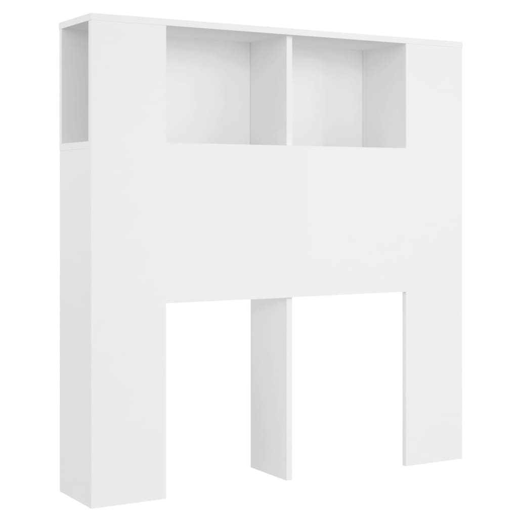 Headboard Cabinet White 100x18.5x104.5 cm