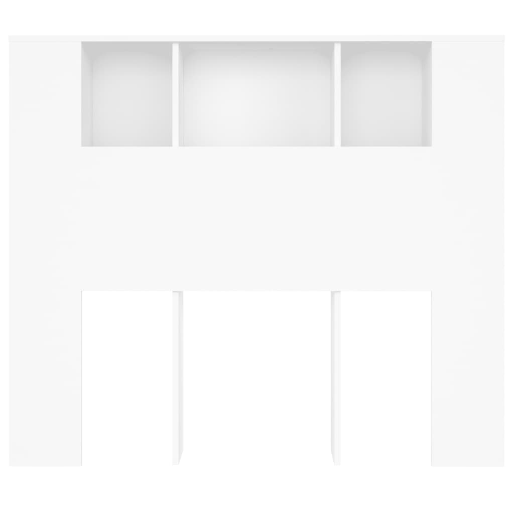 Headboard Cabinet White 120x18.5x102.5 cm