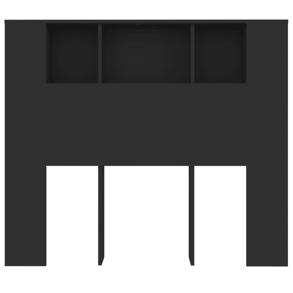 Headboard Cabinet Black 120x18.5x102.5 cm