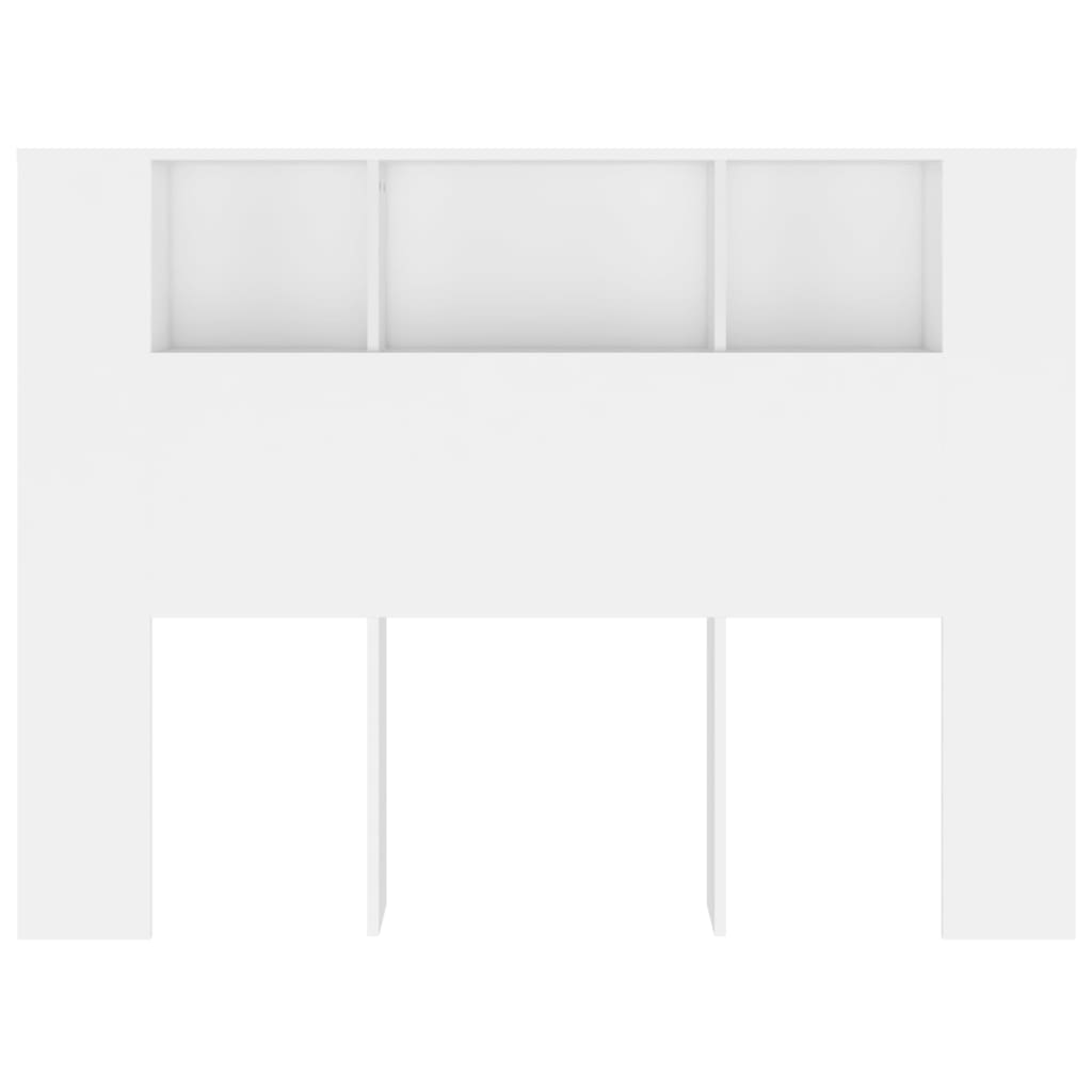 Headboard Cabinet White 140x18.5x104.5 cm