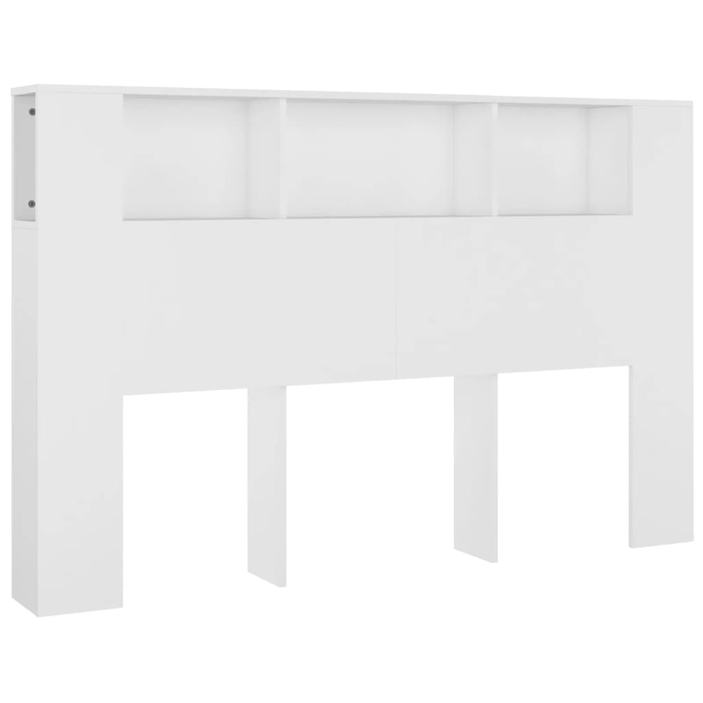 Headboard Cabinet White 160x18.5x104.5 cm