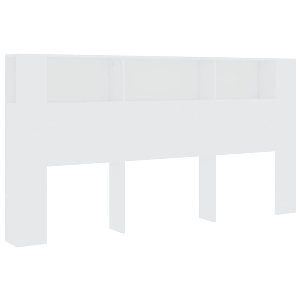 Headboard Cabinet White 200x18.5x104.5 cm