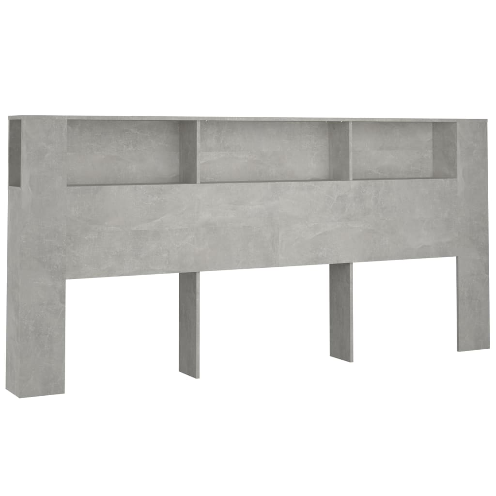 Headboard Cabinet Concrete Grey 220x18.5x104.5 cm